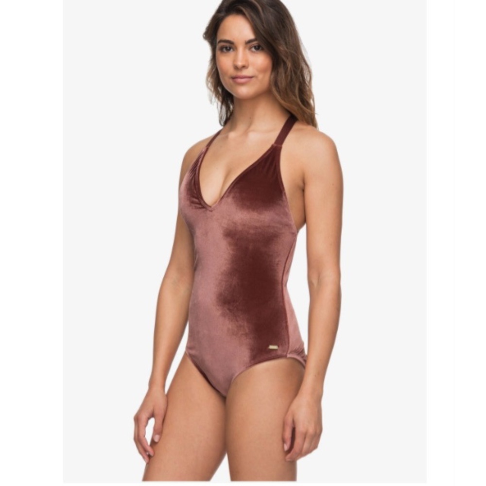 LAST CHANCE Roxy Western Escape Velvet One-Piece Swimsuit Pink Small EUC